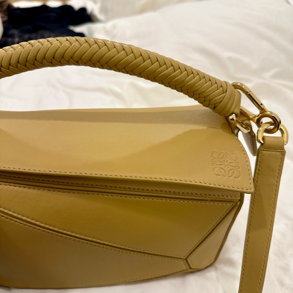 Loewe Small Puzzle Bag with Woven Strap in Sahara - Picture 3 of 9